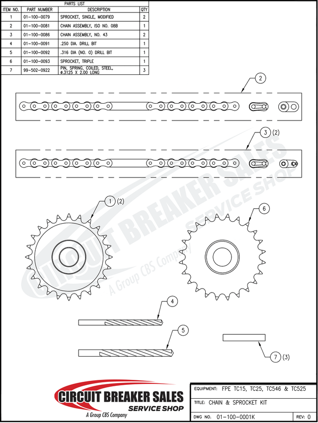 Federal Pacific Fpe Tc525 Fpe Tc15 Tc25 And Tc546 Triple Sprocket - Primary image