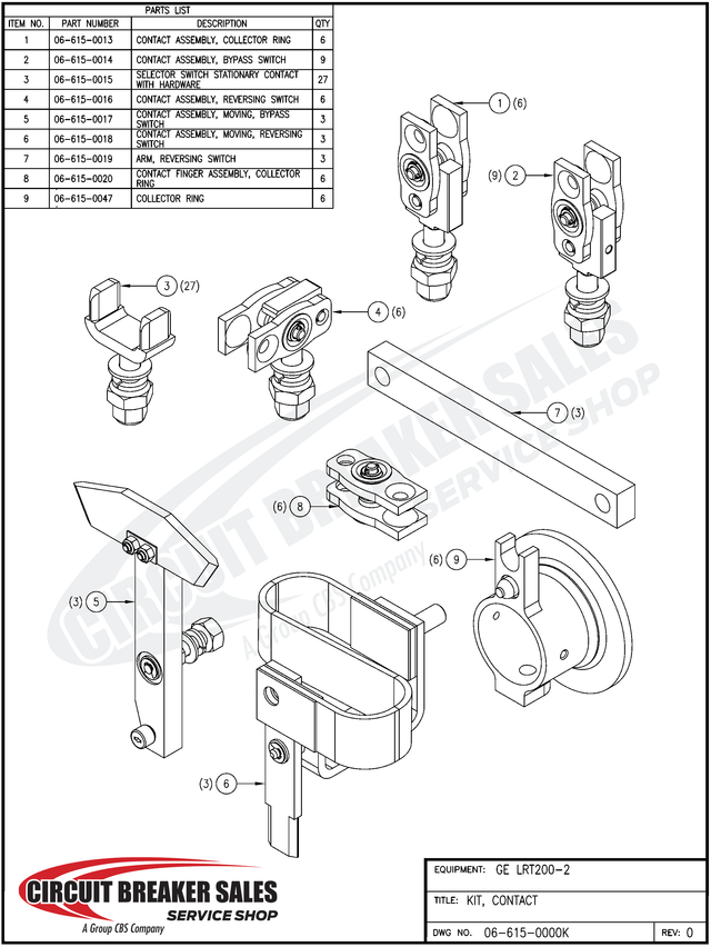 General Electric Lrt200 2 Series Moving Bypass Contact Assembly - Primary image
