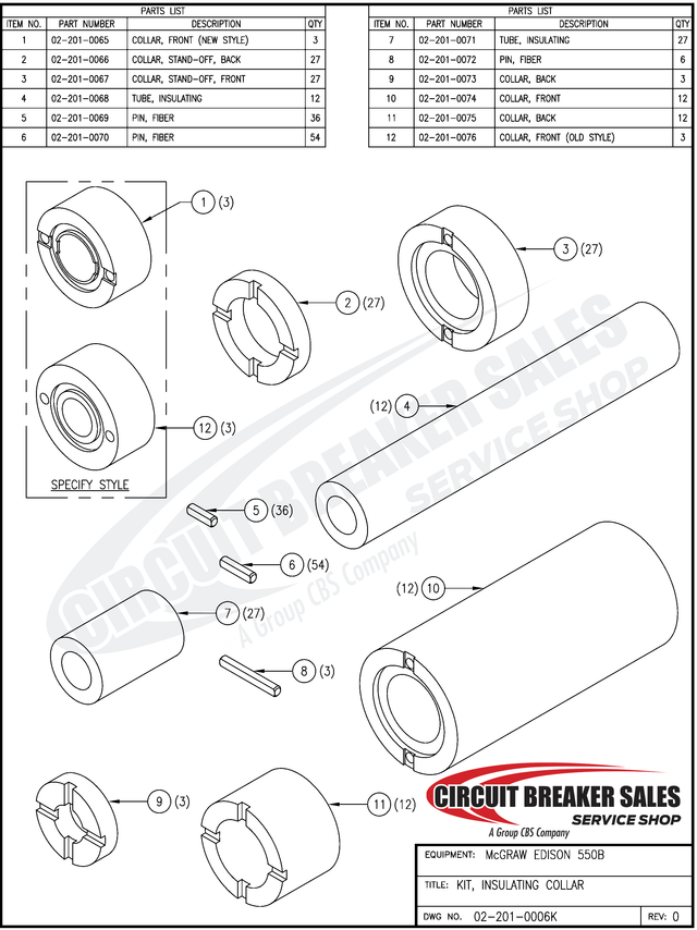 Mcgraw Edison 550 b Series Kit Insulating Collar Kit - Primary image