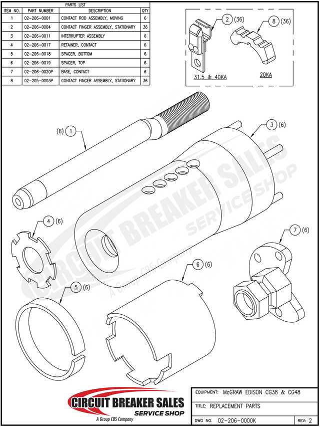 Mcgraw Edison Cg38 48 Moving Contact Assembly - Primary image
