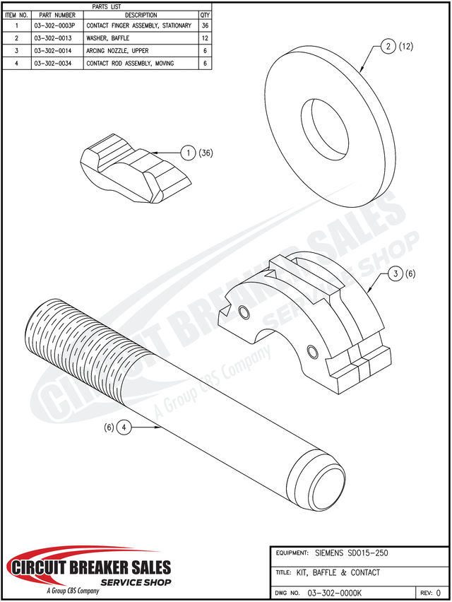 Siemens Sdo15 250 Kit Baffle Contacts For Sdo 15 250 - Primary image