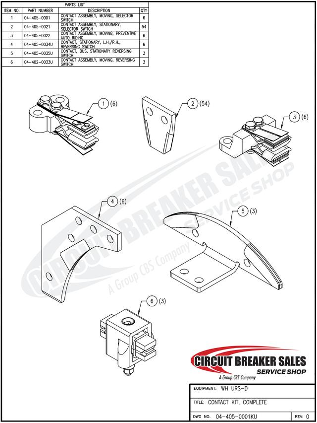 Westinghouse Urs D Series L H R H Stationary Reversing Switch - Primary image