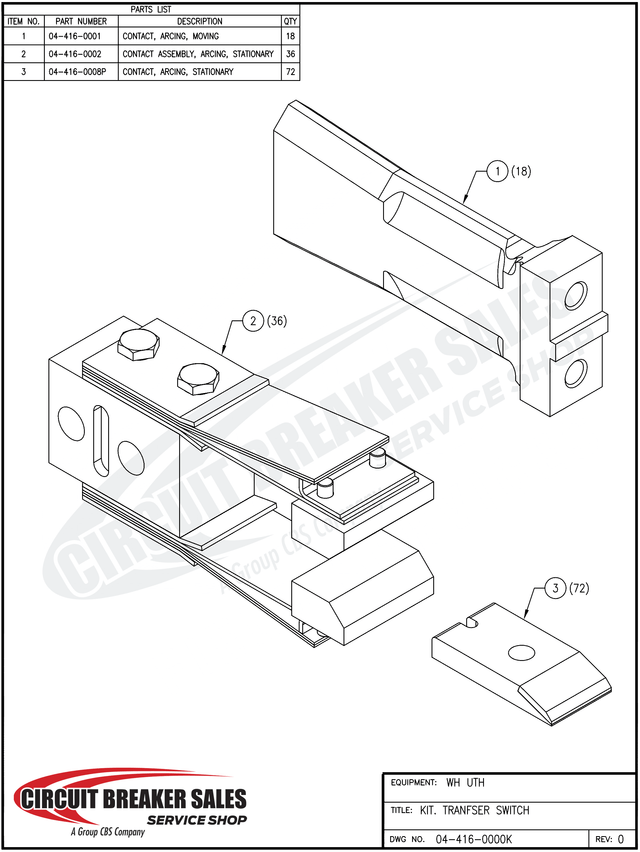 Westinghouse Uth Series Stationary Arcing Contact - Primary image
